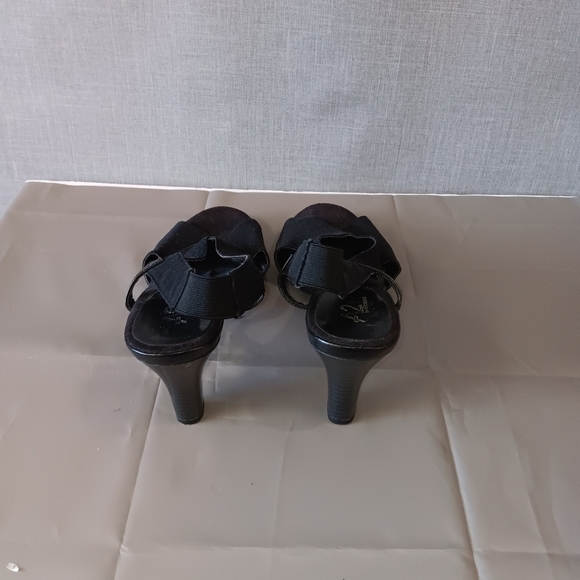 A2 AEROSOLES Women's Heels Strappy Open Toe 3" Pumps Shoes Size 11 Black Stretch - Picture 6 of 10